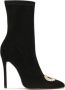 Kazar Suède stiletto enkellaarzen met grote versierde broche Black Dames - Thumbnail 2