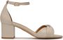 Kazar Tijdloze leren sandalen met bedekte hak Beige Dames - Thumbnail 2