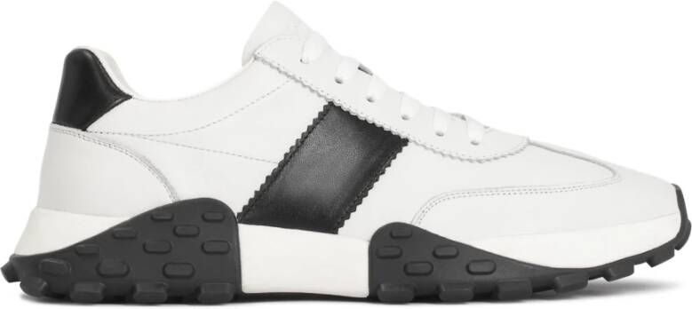 Kazar Witte en zwarte leren sneakers White Heren