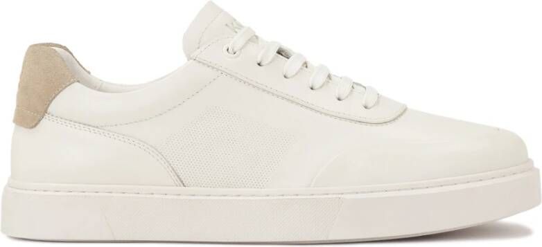 Kazar Witte leren sneakers met beige inzetstuk