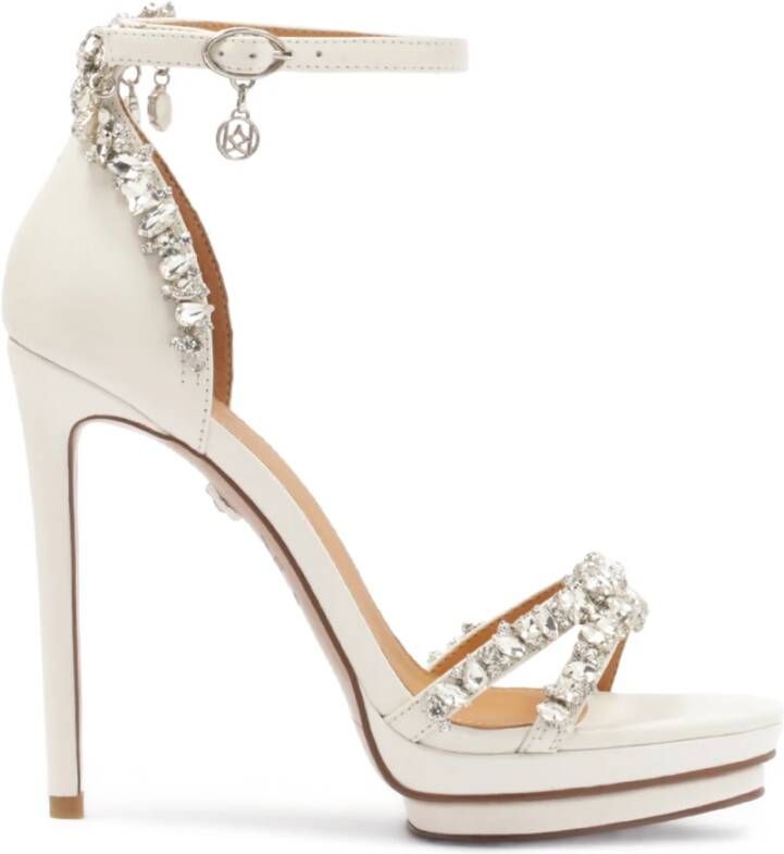 Kazar Witte sandalen uit de trouwcollectie versierd met kristallen