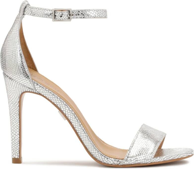 Kazar Zilver reliëfpatroon sandalen