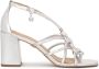 Kazar Zilveren leren sandalen met gevlochten bandjes Gray Dames - Thumbnail 2