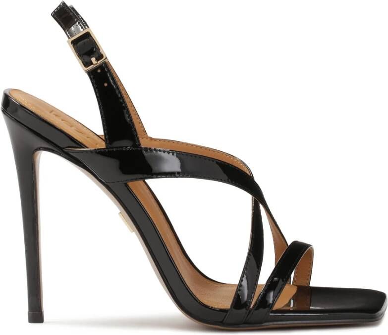 Kazar Zwart gelakte sandalen met elkaar verweven bandjes - Foto 2