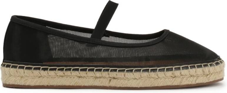Kazar Zwarte espadrilles van doorzichtige stof