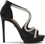 Kazar Zwarte formele sandalen met zilveren kristallen Black Dames - Thumbnail 2