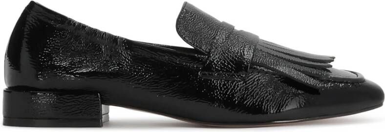Kazar Zwarte gekreukte lakleren halfschoenen