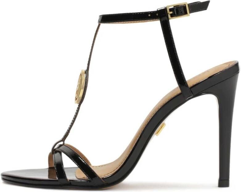 Kazar Zwarte gelakte sandalen met hak