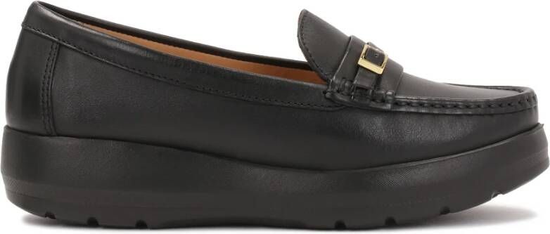 Kazar Zwarte halfhoge schoenen op een verhoogde zool Black Dames