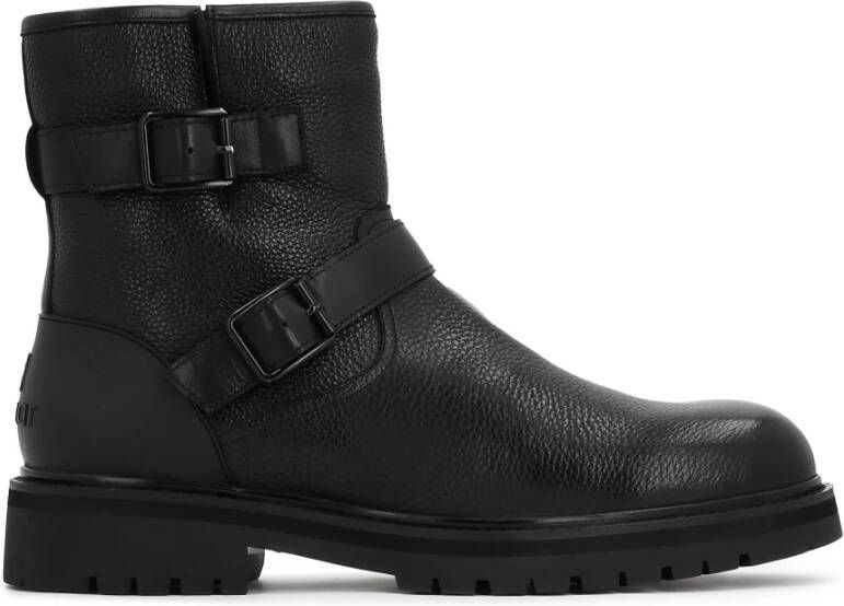 Kazar Zwarte herenlaarzen van leer met gespen en rits - Foto 2
