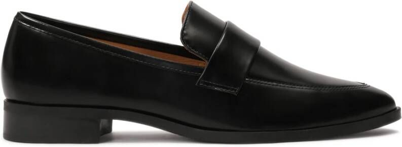 Kazar Black slip-on leather box shoes