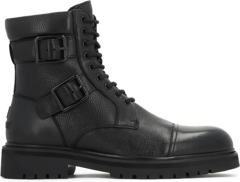 Kazar Zwarte leren herenlaarzen met gespen en vetersluiting - Foto 2