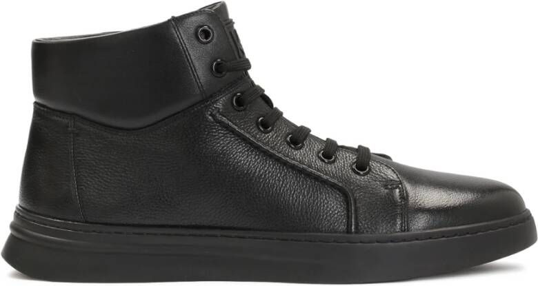 Kazar Zwarte Leren Hoge Sneakers Black Heren