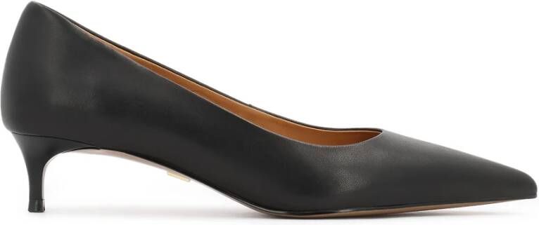 Kazar Zwarte leren lage hakken pumps