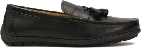 Kazar Zwarte leren mocassins met klompen