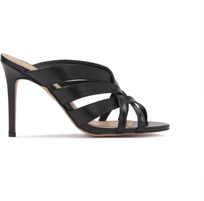 Kazar Zwarte leren muiltjes met hak