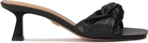 Kazar Zwarte leren muiltjes met knopen