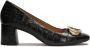 Kazar Black leather pumps embossed with animal print - Thumbnail 2