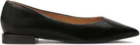 Kazar Zwarte leren pumps met platte hak