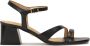 Kazar Zwarte leren sandalen met brede hak - Thumbnail 1