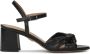 Kazar Zwarte leren sandalen met een decoratieve knoop - Thumbnail 1