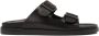 Kazar Zwarte leren slippers met gespen - Thumbnail 1
