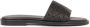 Kazar Zwarte leren slippers met uitsnede - Thumbnail 1