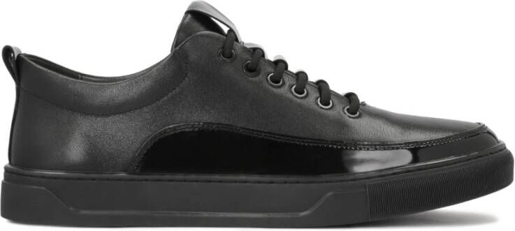 Kazar Zwarte Leren Sneakers met Elegante Inzetstukken