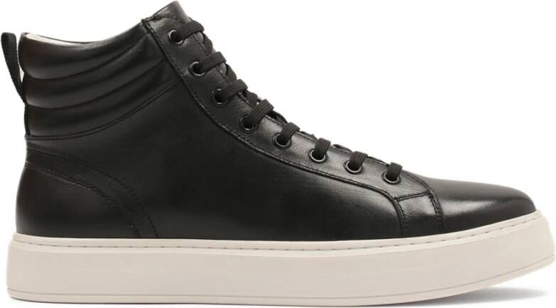 Kazar Zwarte Leren Sneakers Moderne Stijl