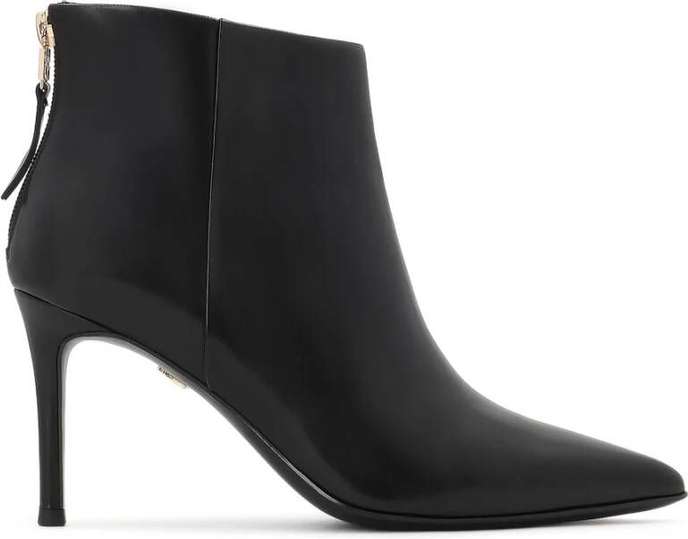 Kazar Zwarte leren stiletto laarzen met rits aan de achterkant