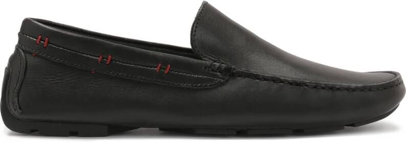 Kazar Zwarte mocassins met rode accenten