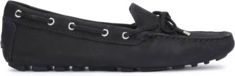 Kazar Zwarte Nubuck Mocassins met Leren Koord Black Dames