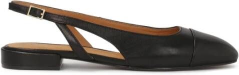 Kazar Zwarte platte pumps met uitgesneden bovendeel
