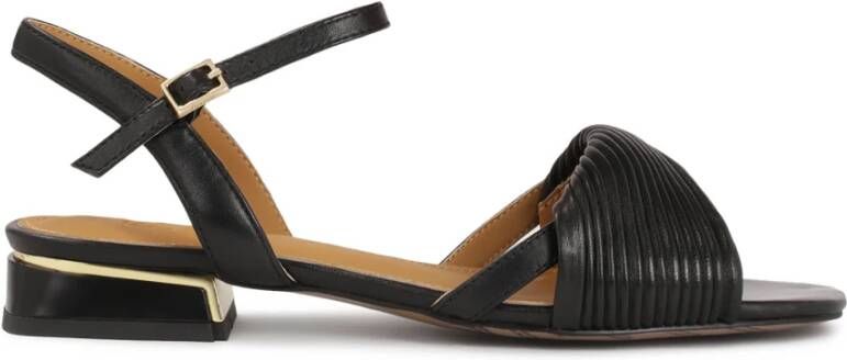 Kazar Zwarte platte sandalen met lage hak