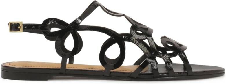 Kazar Zwarte sandalen Emily met platte zool