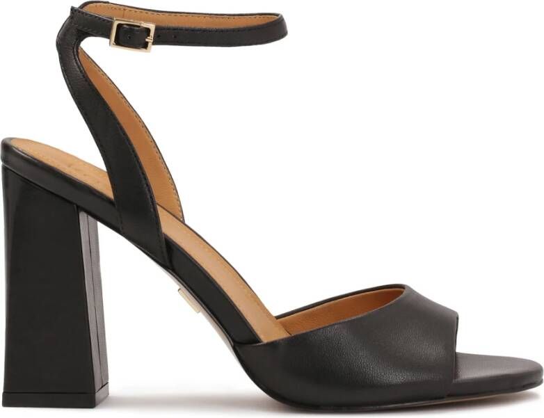 Kazar Zwarte sandalen met een brede hak
