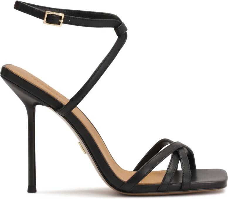 Kazar Zwarte sandalen met een slanke hak