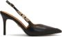Kazar Zwarte slingback pumps met metalen monogram - Thumbnail 1