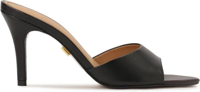 Kazar Zwarte slippers met een brede band