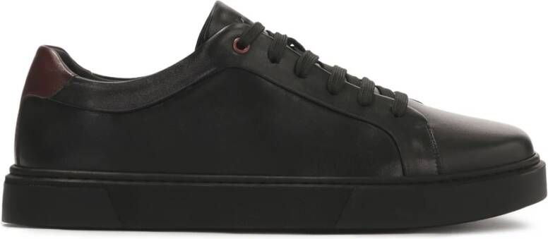 Kazar Zwarte sneakers met bruine inzet