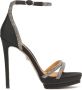Kazar Zwarte stoffen sandalen versierd met kristallen Black Dames - Thumbnail 2