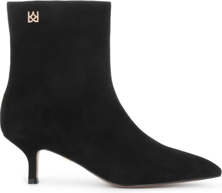 Kazar Zwarte suède laarzen met monogram van