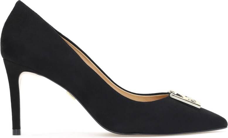 Kazar Zwarte Suède Monogram Pumps