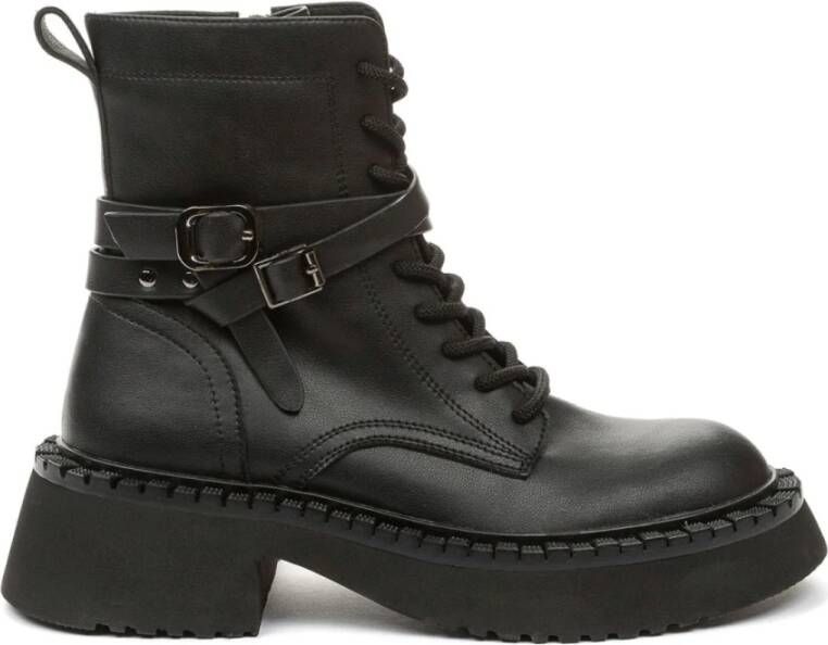 Keddo Zwarte Gesloten Enkellaarsjes voor Vrouwen