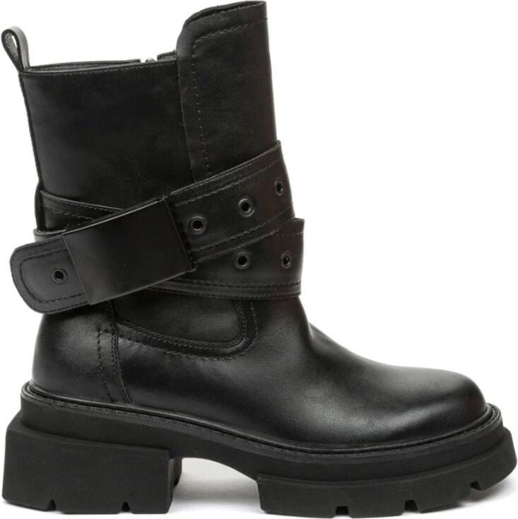 Keddo Zwarte Gesloten Enkellaarsjes voor Vrouwen