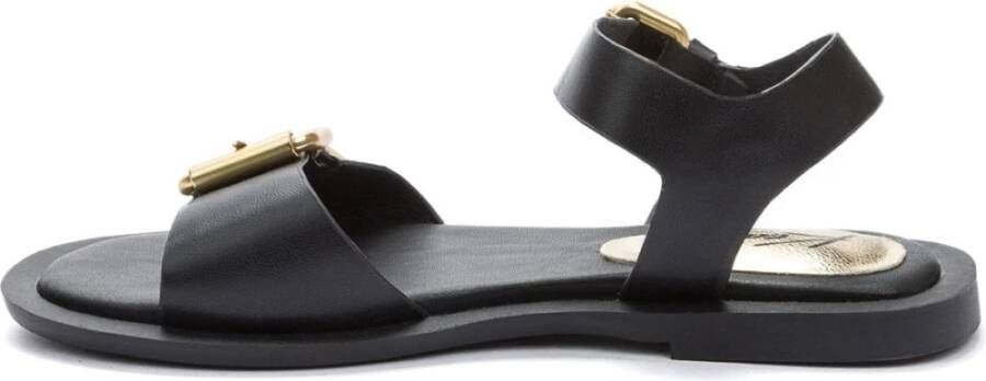 Keddo Zwarte Open Platte Sandalen Vrouwen