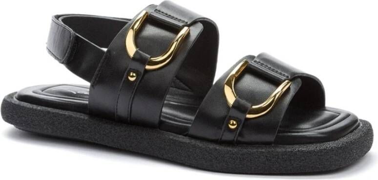 Keddo Zwarte Open Platte Sandalen Vrouwen