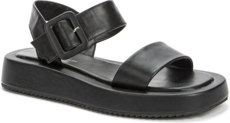Keddo Zwarte Open Platte Sandalen Vrouwen