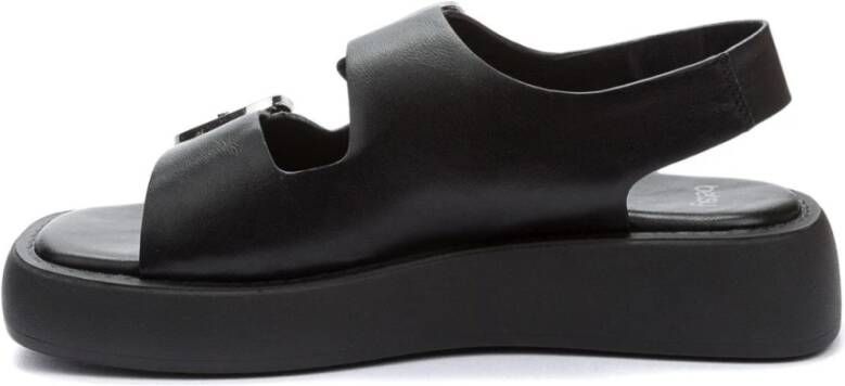 Keddo Zwarte Open Platte Sandalen Vrouwen