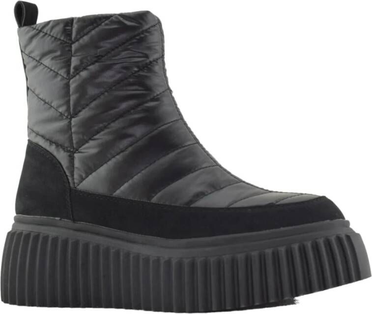 Keddo Zwarte warme enkellaarsjes voor vrouwen